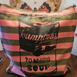 Vgt Andy Warhol Campbells Soup Canvas Tote Bag 16" Tall 14" Wide